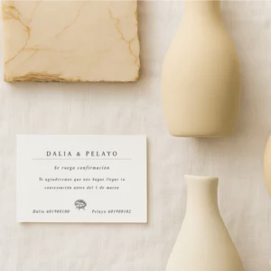 Tarjeta datos confirmación